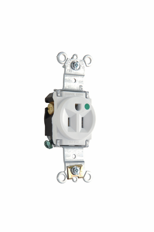 TR8301BK  Single Receptacle Tamper Resistant, Back and Side Wire, 20 Amp, 125V, Black