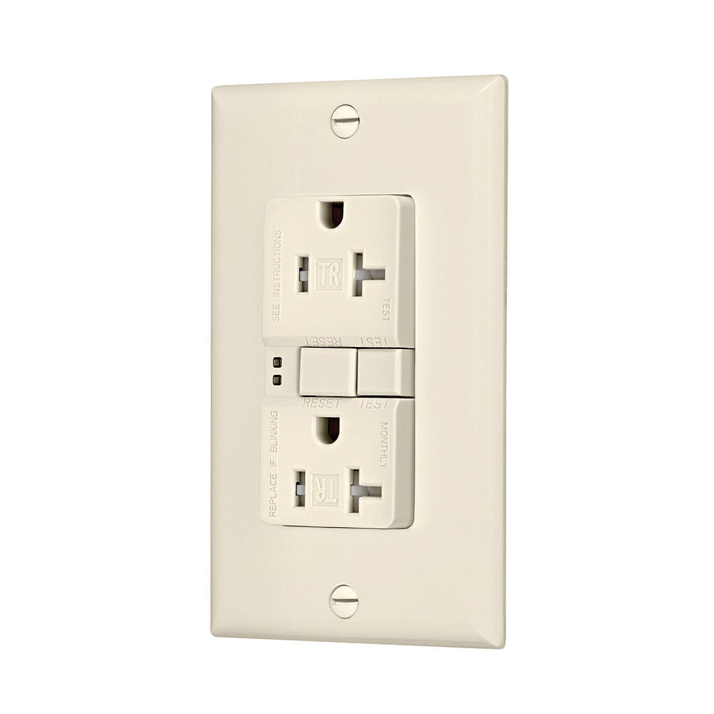 Eaton GFCI receptacle,Tamper resistant,Self-test,#14 - 10 AWG,20A,Residential,Commercial,Flush,125 V,GFCI,Back and side wire,Red,Brass,Receptacle,Tamper resistant,Polycarbonate,5-20R,Two-pole, three-wire, grounding