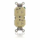 Nema 5-20R 20A-125V. 2-Pole 3-Wire. Weather Resistant Receptacle.  Tamper Resistant. Duplex. Back And Sided Wired. Commercial Spec Grade.  Self Grounding Triple-combination-head Screws. - Ivory