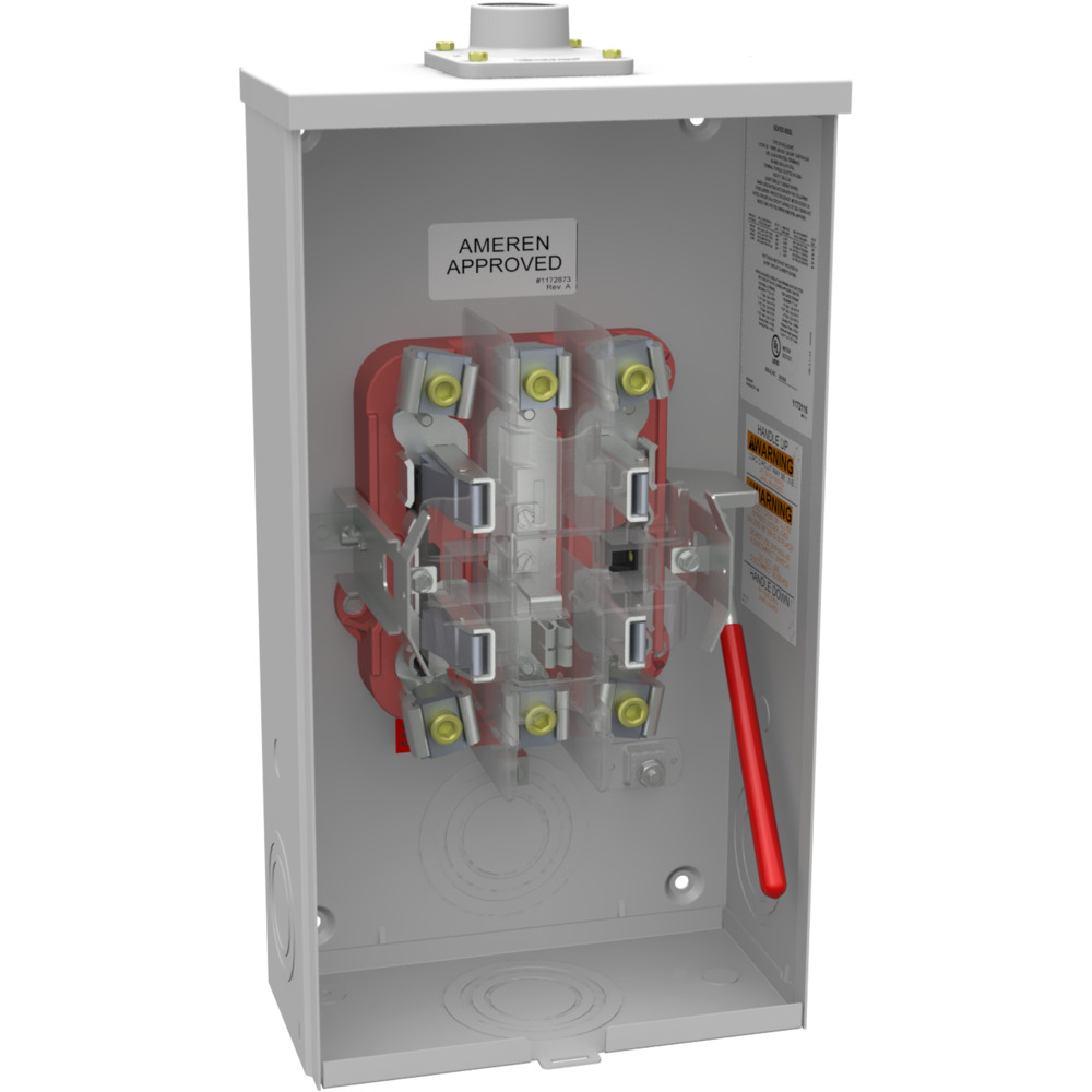 U6193-YL-QG-AMS 5 Term, Ringless, 1.25 inch Hub Quadplex Ground, Lever Bypass, Ameren