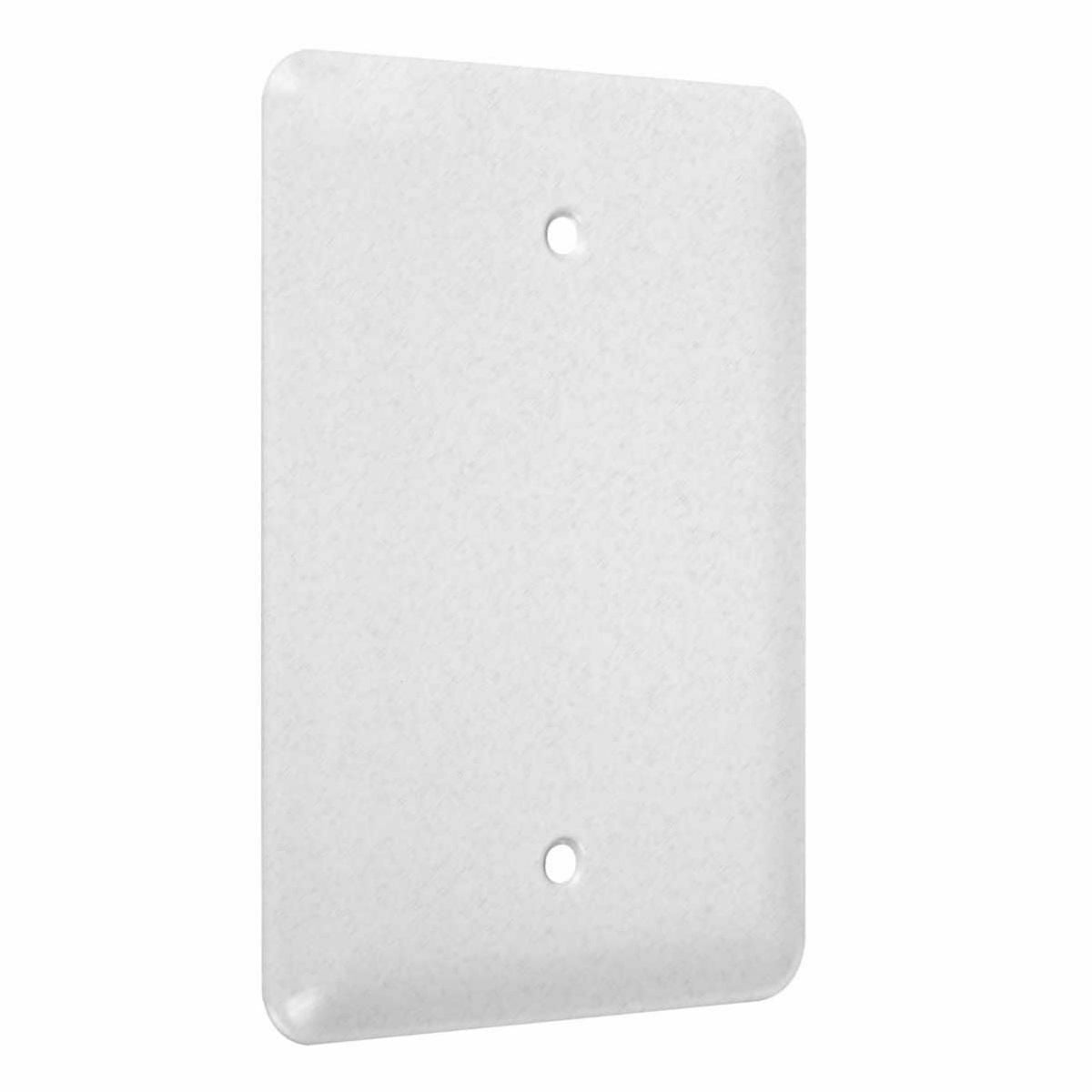 WMTW-B Maxi/Princess Blank Wall Plate, 1 Gangs, 3-1/2 in W x 5 in H, Metal, White