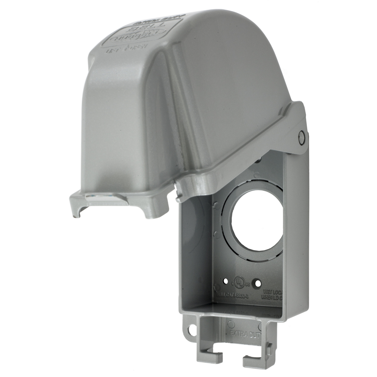 WP700E Extra Duty Standard Weatherproof Hood While-In-Use Cover, 6-1/2 in L x 3.3 in W x 4-1/2 in D, Cast Aluminum