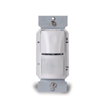 WS-301-W-U Wattstopper Wall Switch Occupancy Sensor, PIR Sensor, 900 ft Coverage, 180 deg Viewing