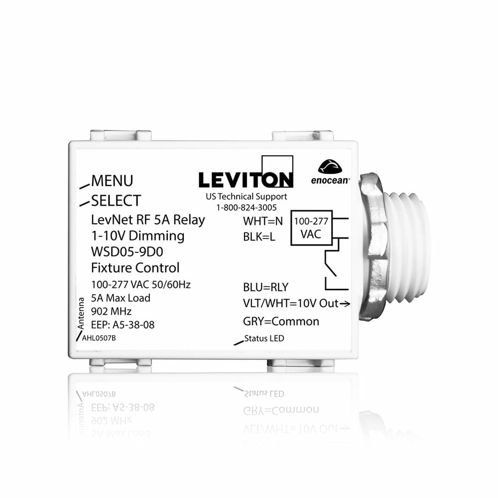 WSD05-9D0 LevNet RF Wireless Dimming Fixture Controller, 120/277 V AC, 5 A, 1 Poles