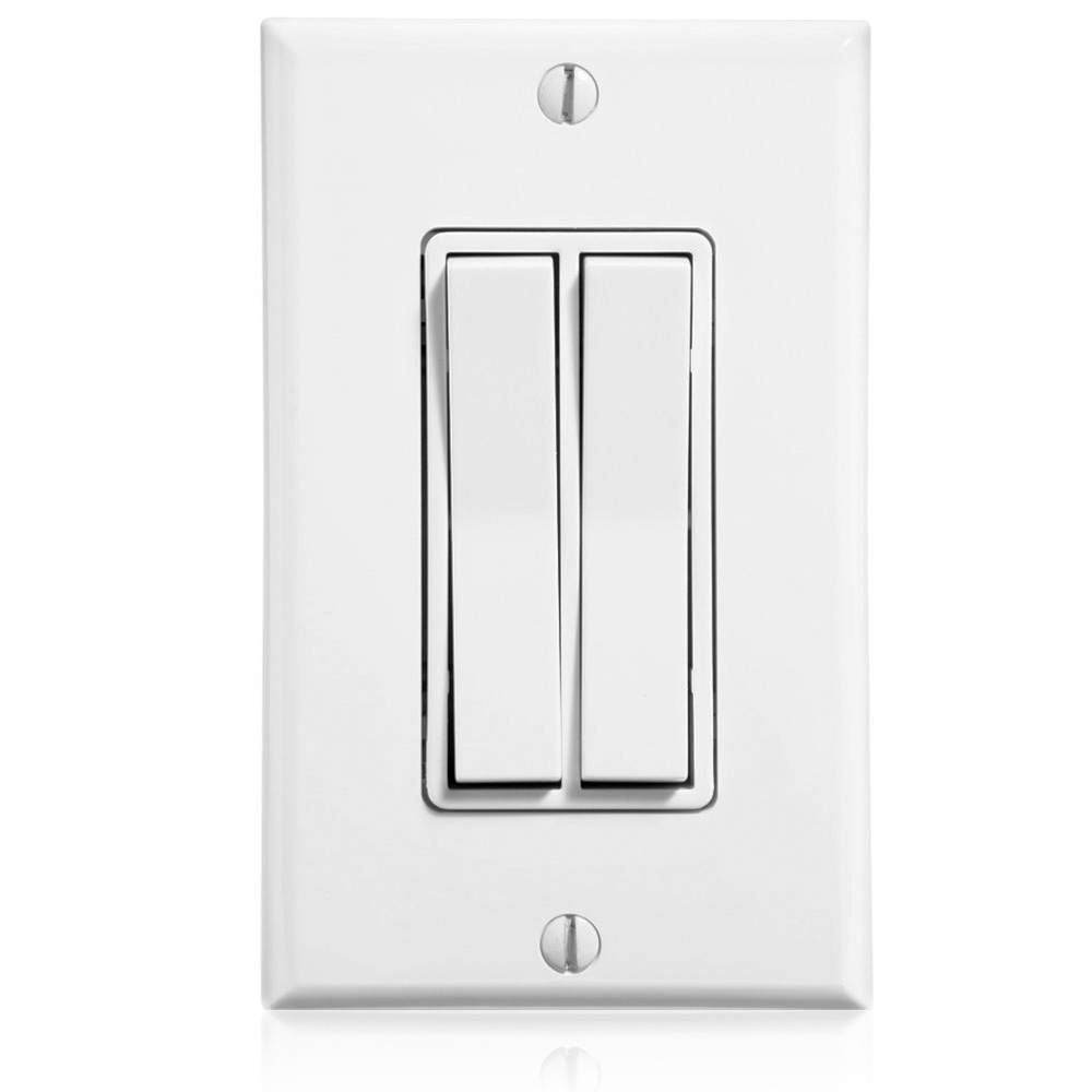 WSS0S-D9W WSS0S-D9 1-Gang 2-Rocker Self-Powered Wireless Switch, 902 MHz