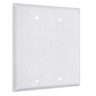2-Gang Metal Wallplate, Standard, 2-Blank, White Textured