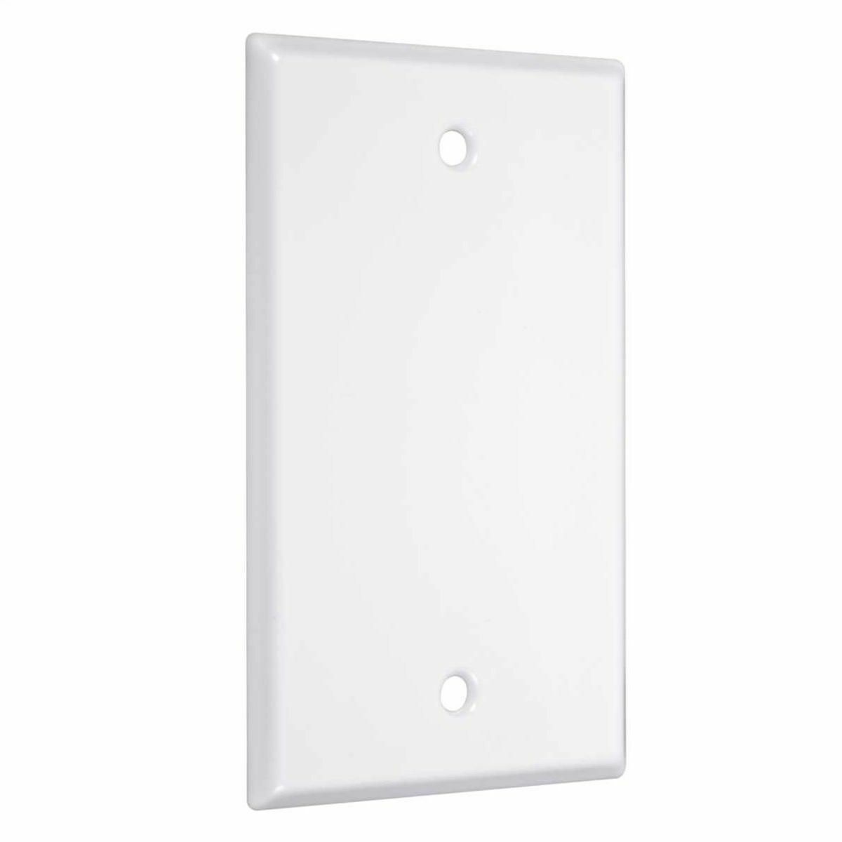 WW-B Standard Blank Wall Plate, 1 Gangs, 2-3/4 in W x 4-1/2 in H, Metal, White