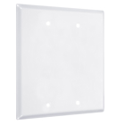 2-Gang Metal Wallplate, Standard, 2-Blank, White Smooth