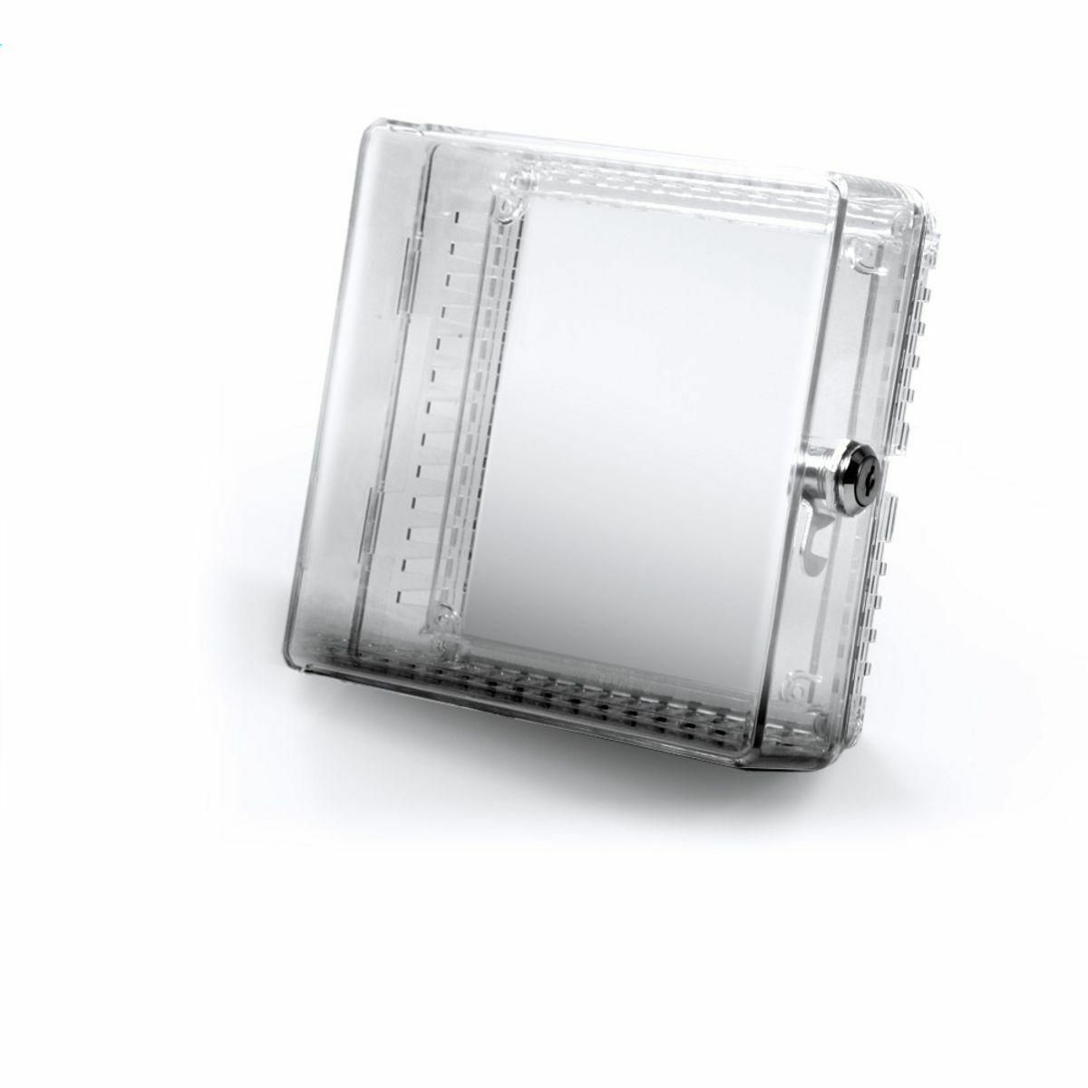ZTC100 Low Profile Small Thermostat Guard Cover, 6 in H x 5.825 in W x 2-5/8 in D, Polycarbonate, Clear