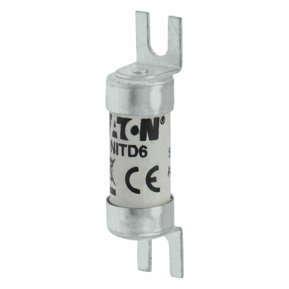 NITD6 Cartridge High Rupture Capacity Low Voltage Non-Indicating Fuse Link, 550 V AC, 6 A, For Use With CAMster Series Fuse Holder, Ceramic