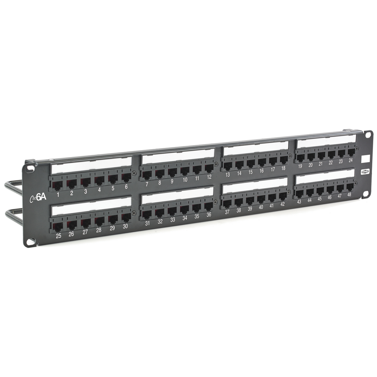 HP6A48 1U Standard Universal Wiring A/B Patch Panel, 48 Ports, Cat 6a, Steel