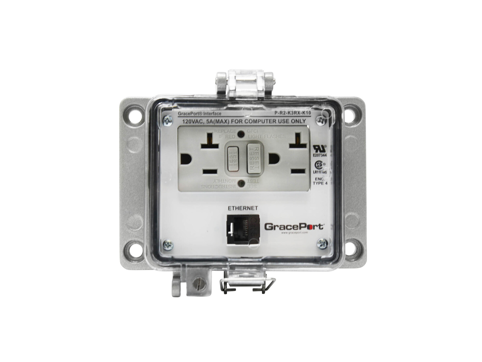 P-R2-K3RX-K10 Bulkhead Computer Port Connector Interface, Plastic Housing