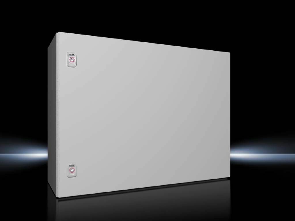 1077000 AX Series Compact Enclosure With (2) Gland Plate, 760 mm W x 210 mm D x 760 mm H, NEMA 4, Carbon Steel