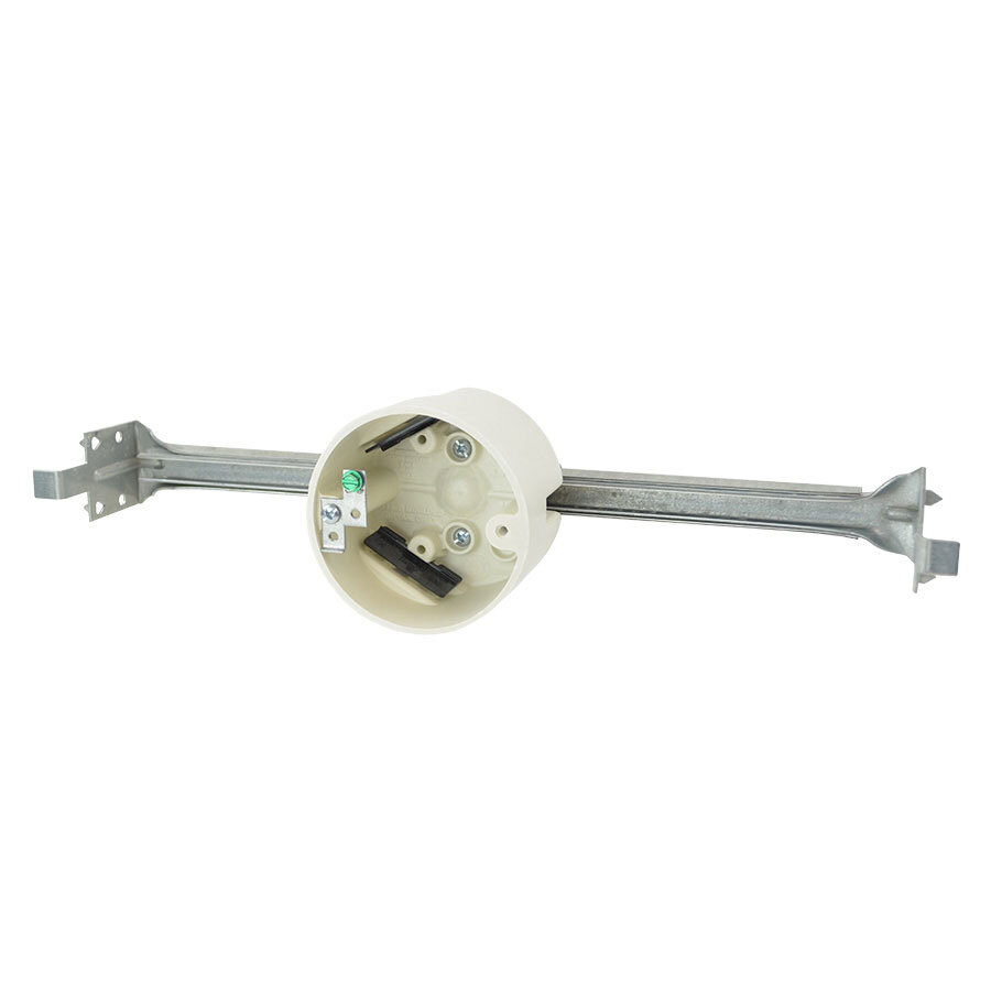 Speed Klamps; Round Outlet Box; 2-3/8 Inch Depth, Thermoset-Fiberglass, 16 Cubic-Inch, Beige/Tan