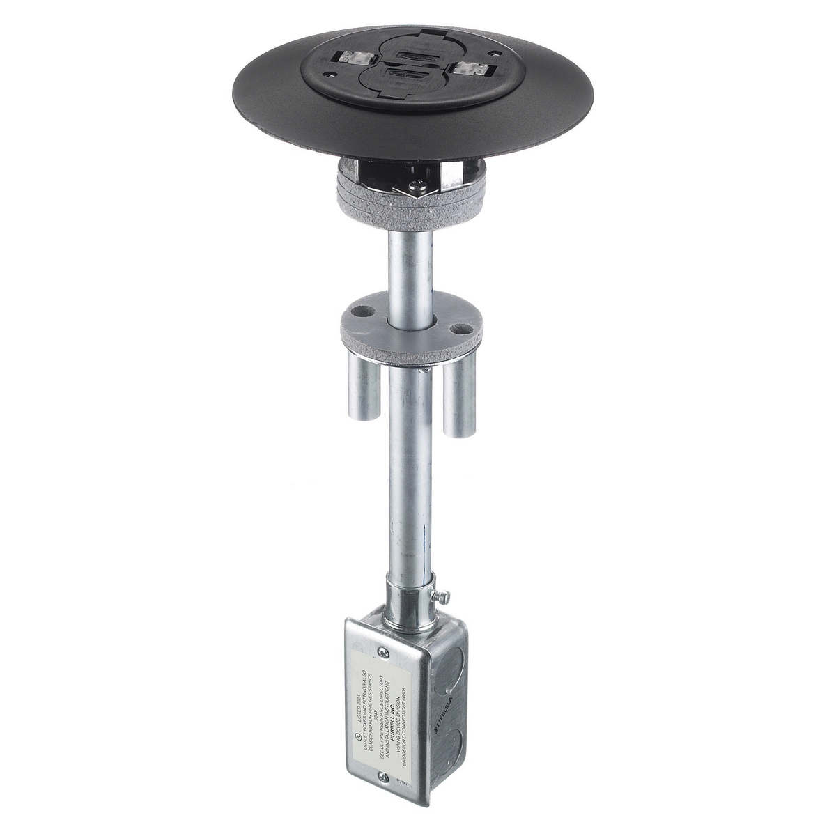 PT2X2IGBL 2X2 Fire-Rated Flush Isolated Ground Standard Poke-Through Complete Unit, 3 in Hole, 7 in Dia x 0.58 in THK Cover, Composite