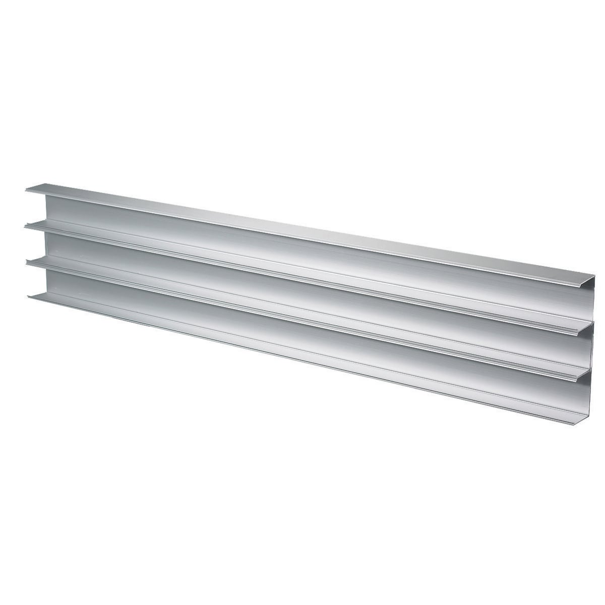 HBLALU7620B10 3-Channel Extruded Standard Raceway Base, 10 ft L x 5.08 in W x 1.66 in H, Aluminum