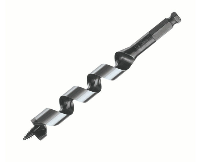 35-898 Heavy Duty Short Ship Auger Bit, 1 in Dia, 7-1/2 in OAL, 5 in L Helical Flute, 7/16 in Shank