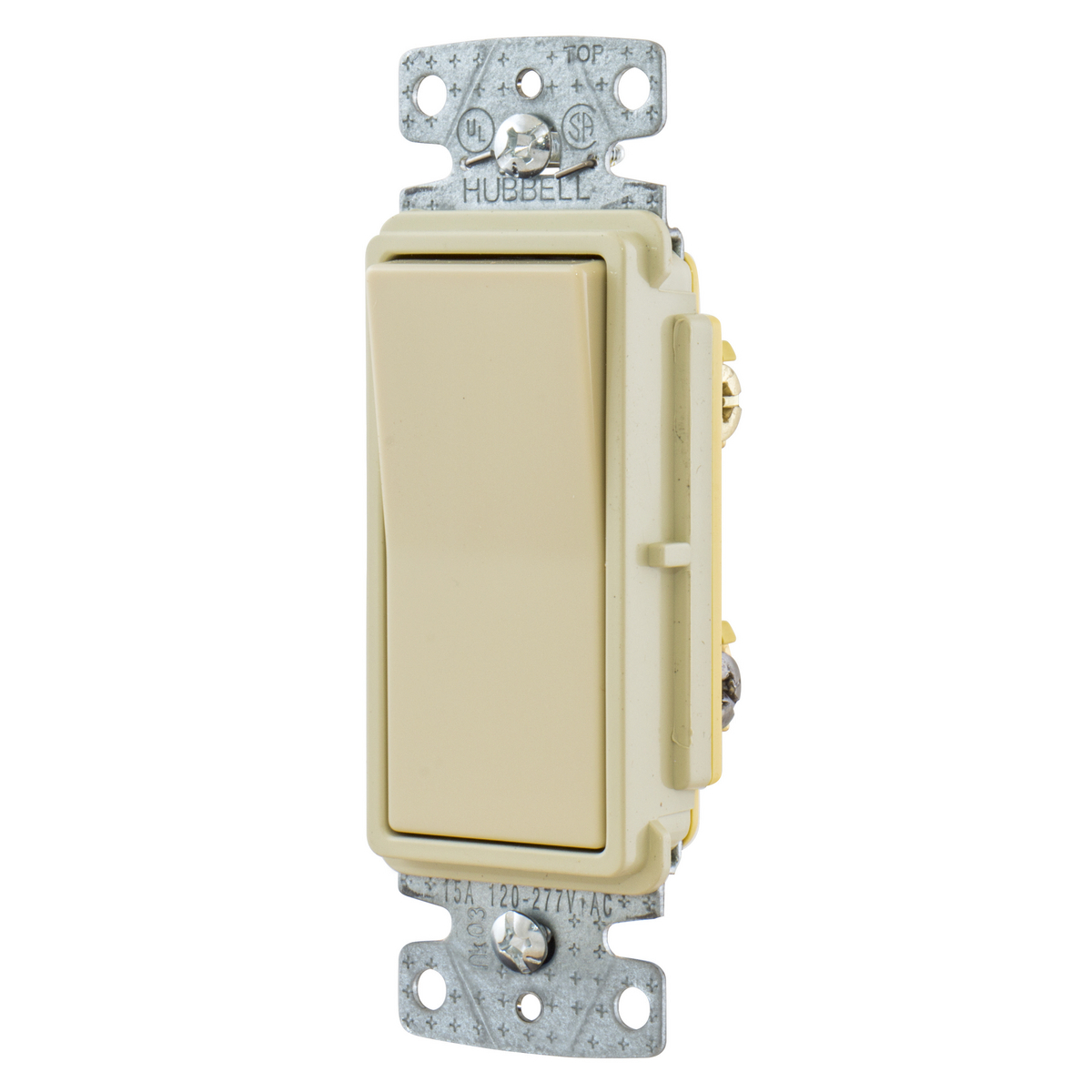 RSD315I 3-Way General Purpose Self-Grounding Standard Decorator Switch, 120/277 V, 15 A, 4155 W Power Rating, 2 Position Contact
