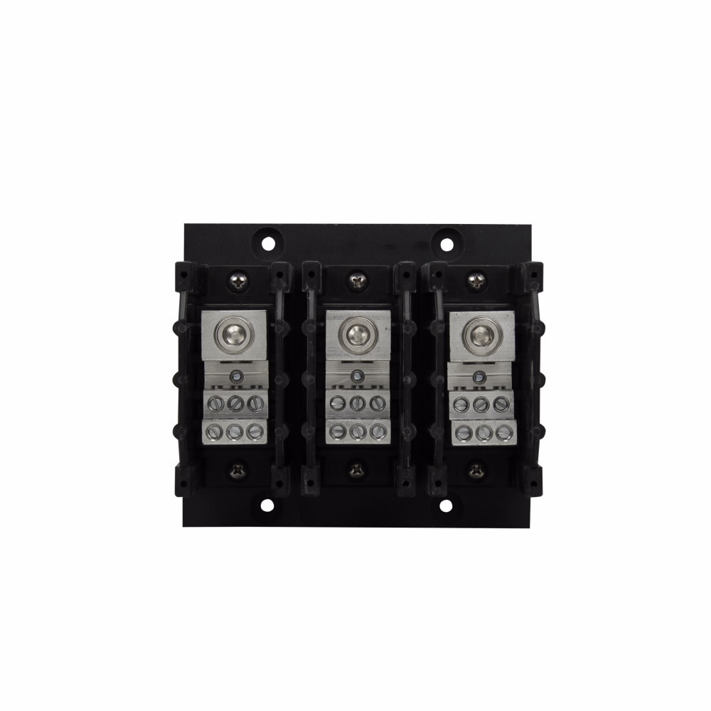 PDB323-3 Barrier Power Distribution Block, 600 V AC/DC, 310 A, 3 Poles, 4 AWG to 350 kcmil Cu Line, (6) 12 to 4 AWG Cu Load Wire, Aluminum