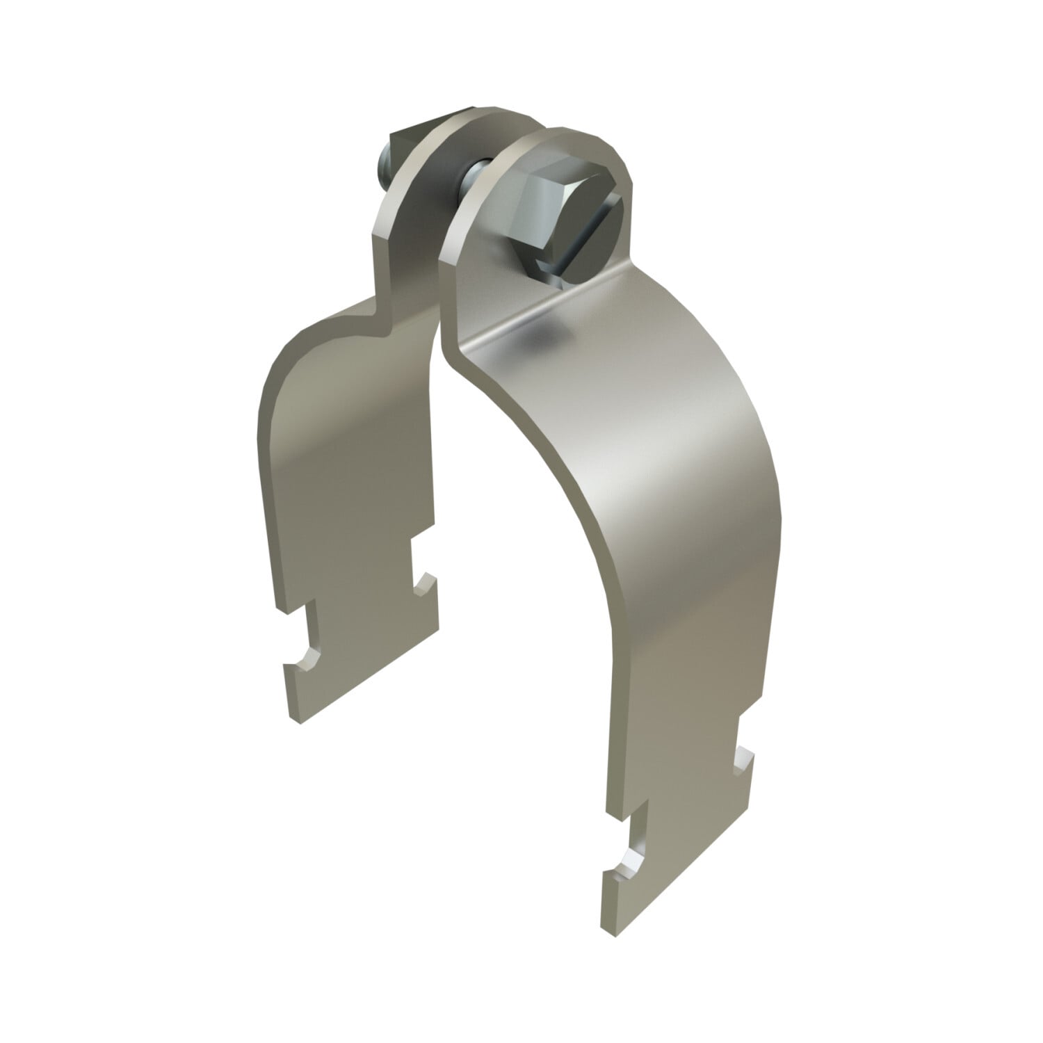 P1114-SS Pipe Clamp, 1-1/4 in Conduit, 600 lb Load, 1.66 in OD, HRPO Steel