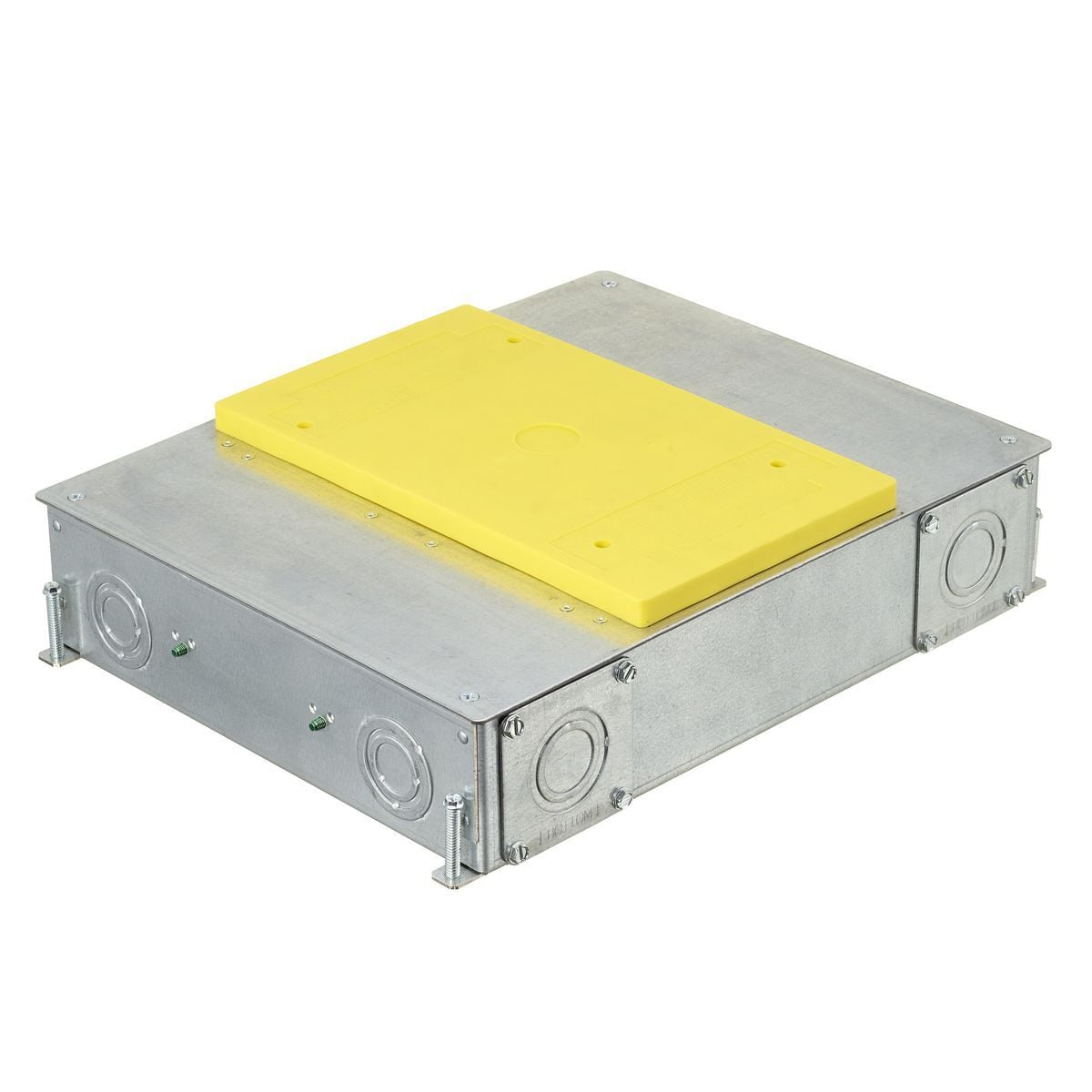 CFB4G30E SystemOne ETERNAL Recessed Floor Box, Stamped Steel, 51 cu-in Capacity, 4 Gangs, (12) Knockouts, 3 in H x 11.33 in W x 14.57 in L