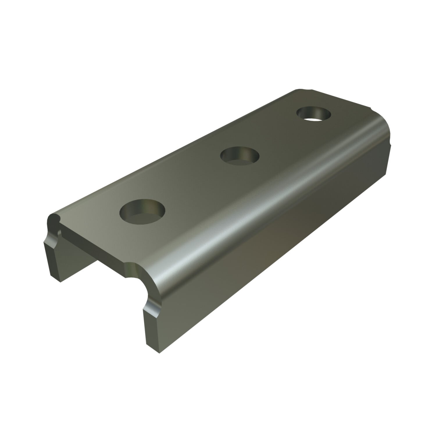 P4376A-EG Channel U-Shaped Fitting, 3 Holes, 5-3/8 in L x 1-5/8 in W, For Use With P3300, P4000 and P4100 Channels, HRPO Steel