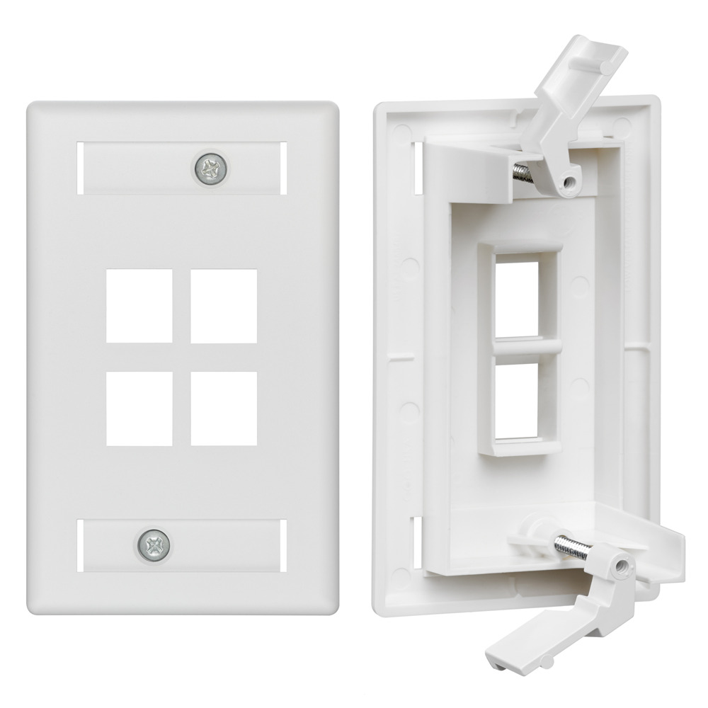 42090-4WS QuickPlate Tempo Wallplate With ID Window, 1 Gang, 4-1/2 in L x 2-3/4 in W, Plastic, Fastened Mount
