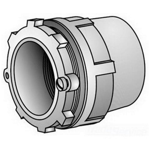 CH-150T CH-T Space-Maker Conduit Hub, 1-1/2 in, For Use With IMC/Rigid Conduit, Malleable Iron, Zinc Plated