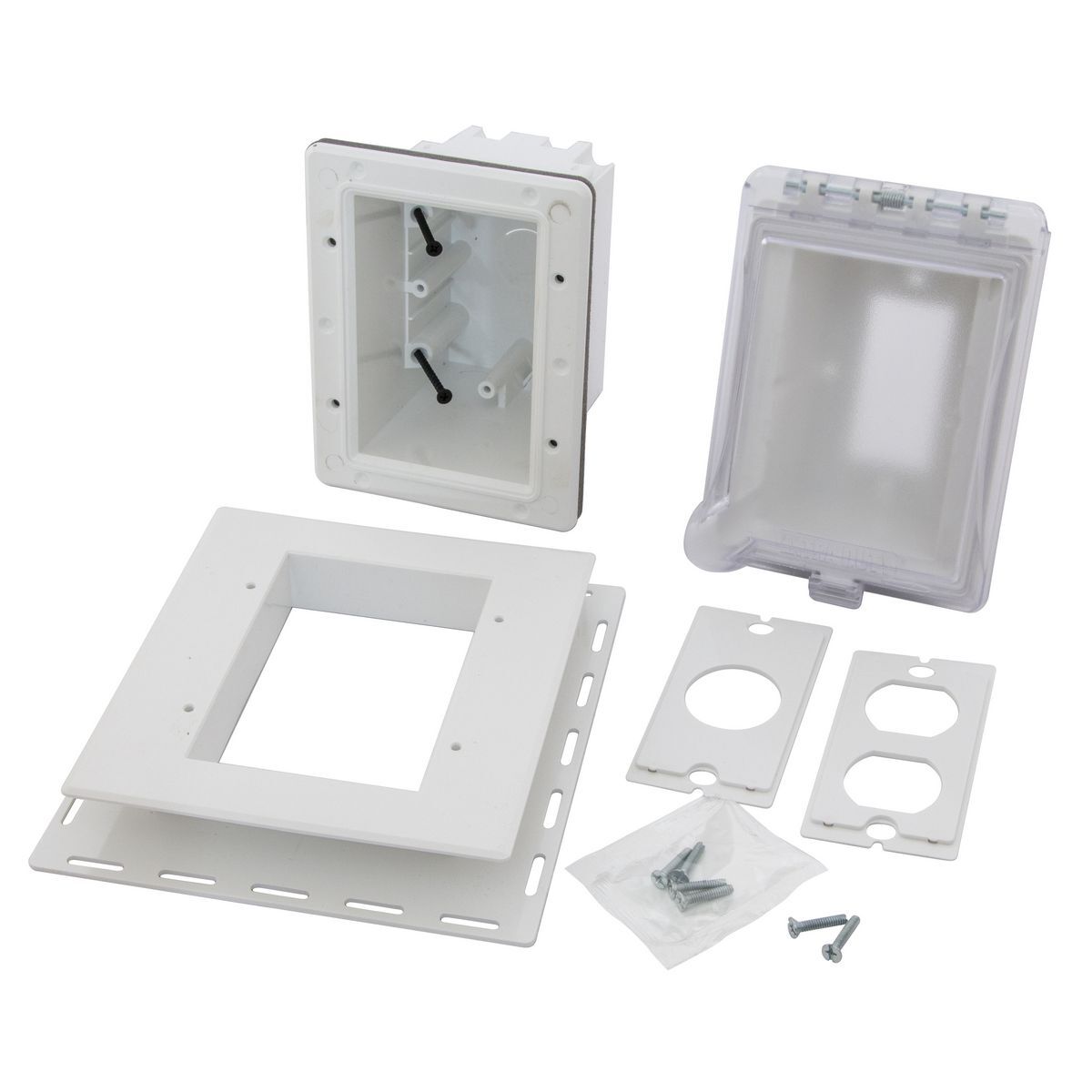 RW5420CW Extra Duty Recessed Weatherproof Non-Metallic Plate, 4.56 in W x 4.98 in D, Polycarbonate