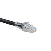 6AS10-20E eXtreme FTP SlimLine Boot Patch Cord, CAT 6a, 26 AWG Stranded Copper Conductor, Plug Connector, 20 ft L Cord, Black