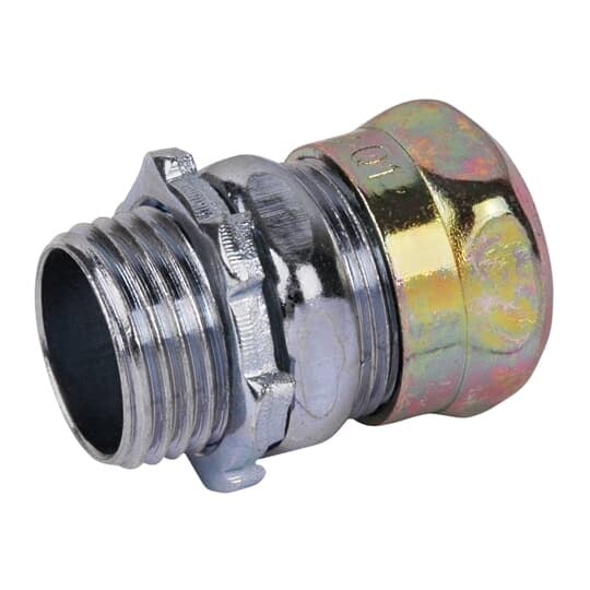 TC112AN-RT Steel City Non-Insulated Compression Connector, 3/4 in Trade, Steel, Zinc Plated