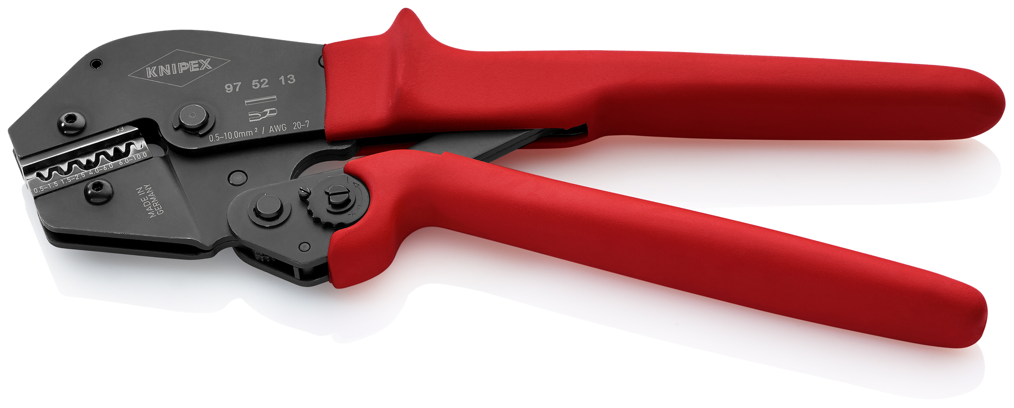 Crimping Pliers For Non-insulated Crimp Terminals, Tube and Compression Cable Lugs, 10 in.
