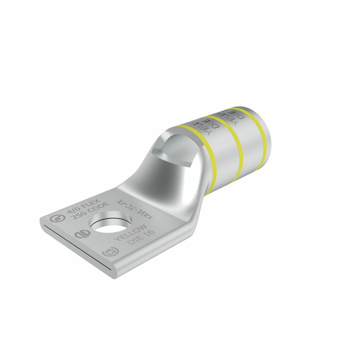 YAV29LTC38FX YAV-L-FX 1-Hole Compression Lug With Inspection Window, 4/0 AWG Flexible/Stranded Copper Conductor, Die Code: 16, 3/8 in Stud, Copper