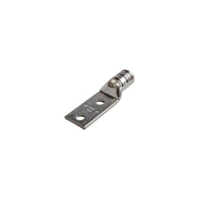 54286 Color-Keyed 54200 2-Hole Non-Insulated Compression Lug With Peep Hole, 500 kcmil Copper Conductor, Die Code: 87, 1/2 in Stud, Copper