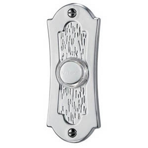 Lighted Flat Pushbutton, 1-1/2w x 3-1/2h in Satin Nickel