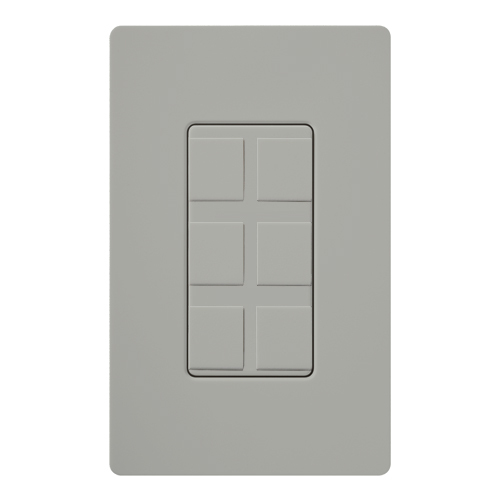 CA-6PF-GR Claro 6-Port Frame, Field Customizable, Fits Decorator-Style Wall Plates, Gray