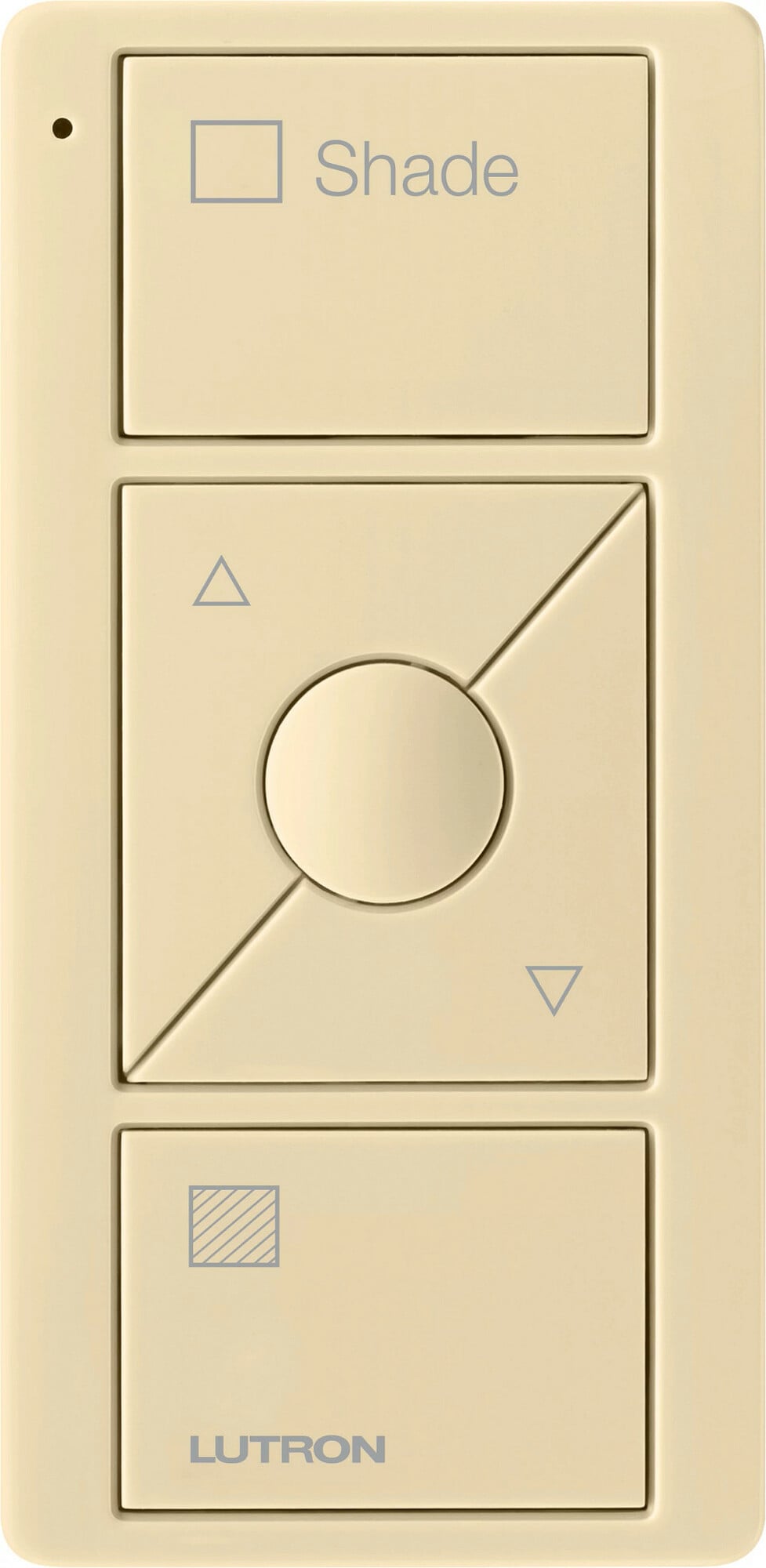 PJ2-3BRL-GIV-S02 Original 3-Button Pico Smart Remote with Raise/Lower and Preset with Shade Icons and Shade Text, Ivory