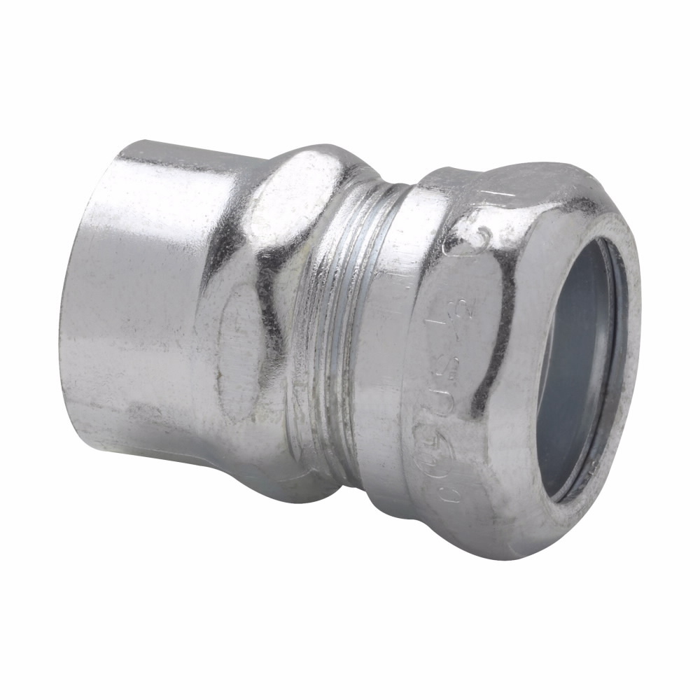 691 Compression EMT to Threaded Rigid Combination Coupling, 3/4 in, For Use With EMT Conduit, Steel, Zinc Plated