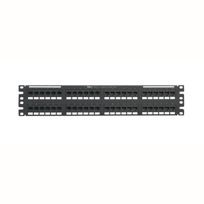 NK5EPPG48Y NetKey 2RU Flat Punchdown Patch Panel, 48 Ports, Cat 5e, Steel