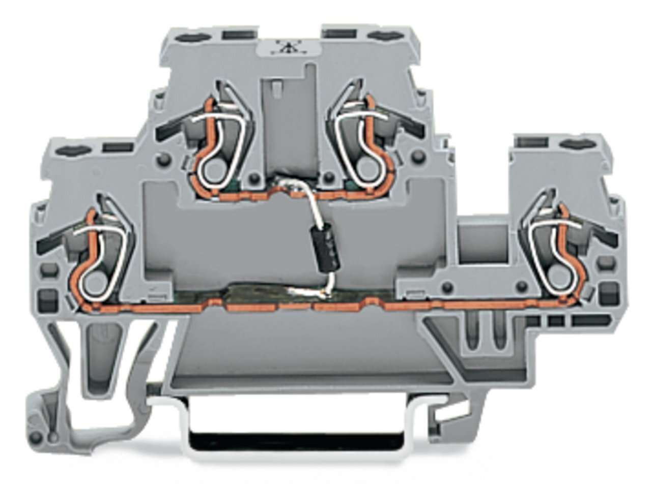 870-540/281-410 Operating Tool Component Terminal Block, 250 V, 0.5 A, 28 to 14 AWG Wire, 1 Poles, DIN Rail Mount