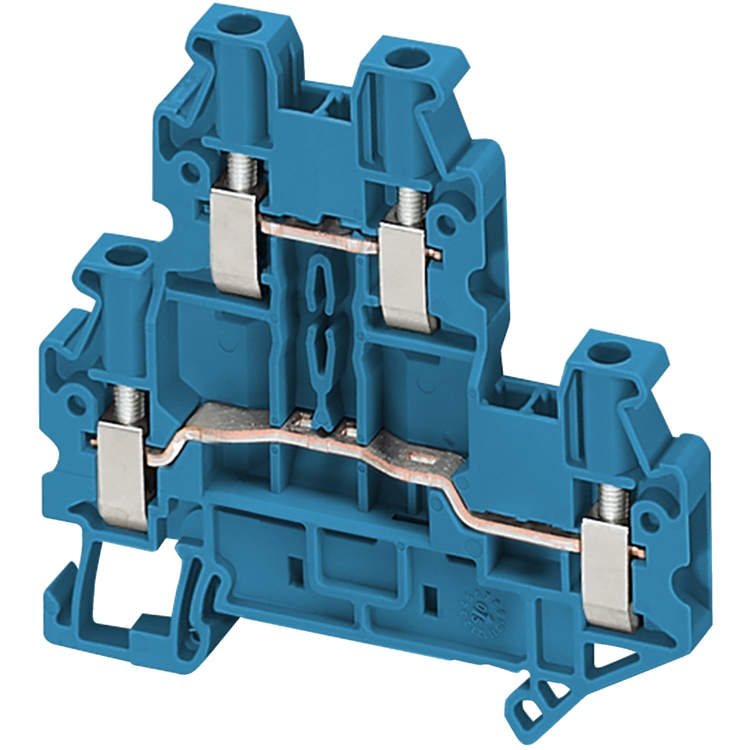 NSYTRV24DBL 2-Level 4-Point Terminal Block, 600 V AC, 20 A, 26 to 12 AWG Wire, Clip-Fit Mount