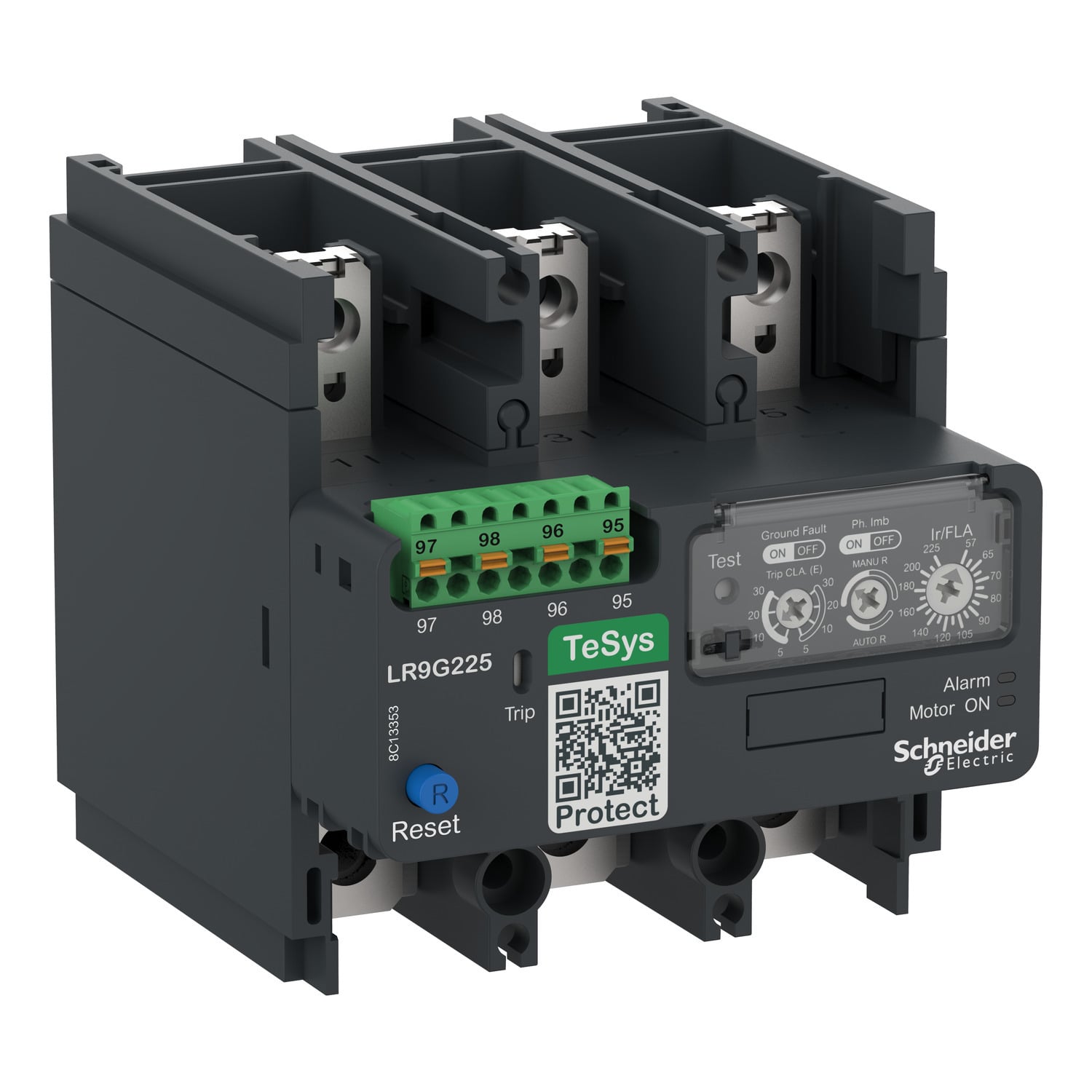 LR9G225 TeSys LR9G Electronic Thermal Overload Relay, 5 A, 1NO-1NC 1 Form A/1 Form B Contact