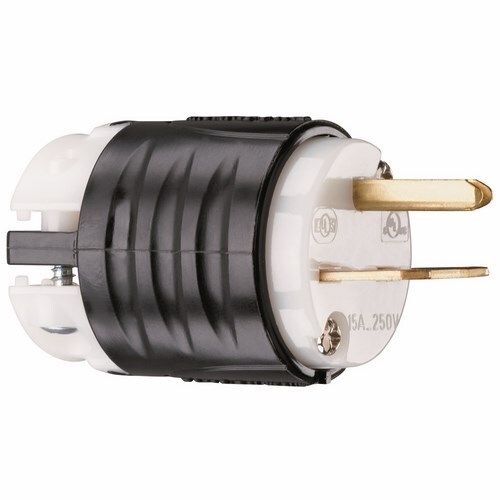 PS5666X 15 Amp, 250V Extra-Hard Use Spec-Grade Plug, Black and White