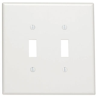 88109 Oversized Wall Plate, 2 Gangs, 5.31 in W x 5.25 in H, Thermoset, White