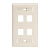 42080-4TL QuickPort Special Wallplate With ID Window, Extended Port Spacing, 1 Gang, 2-3/4 in W, ABS, Surface Mount