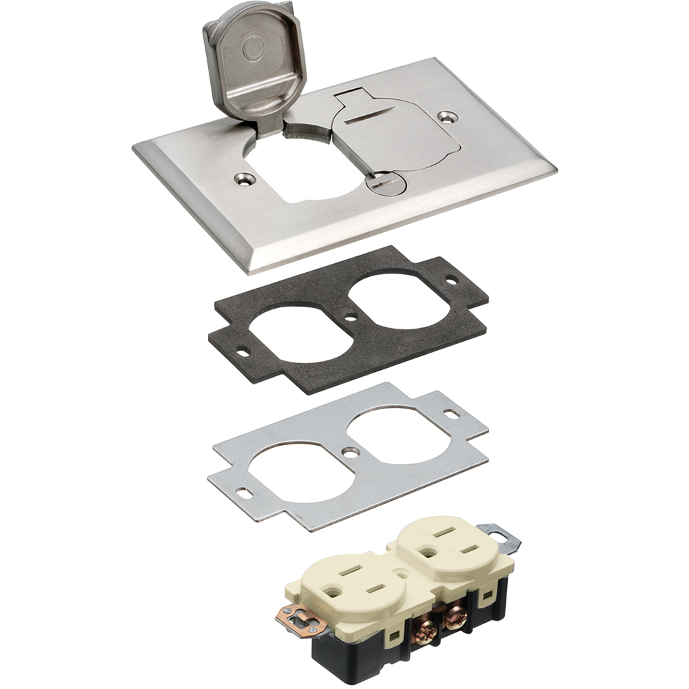 FLB5330NL Floor Box Cover, 5 in L x 2.9 in W, Nickel