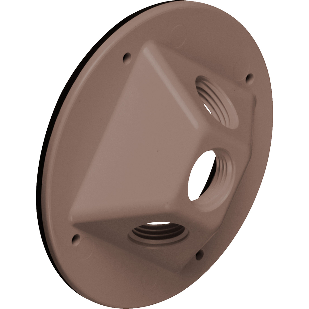 FBC42253BR 3-Hole Lamp Holder Cover, 4-1/4 in Dia, 4-1/4 in L x 4-1/4 in W, Round Cover, Plastic