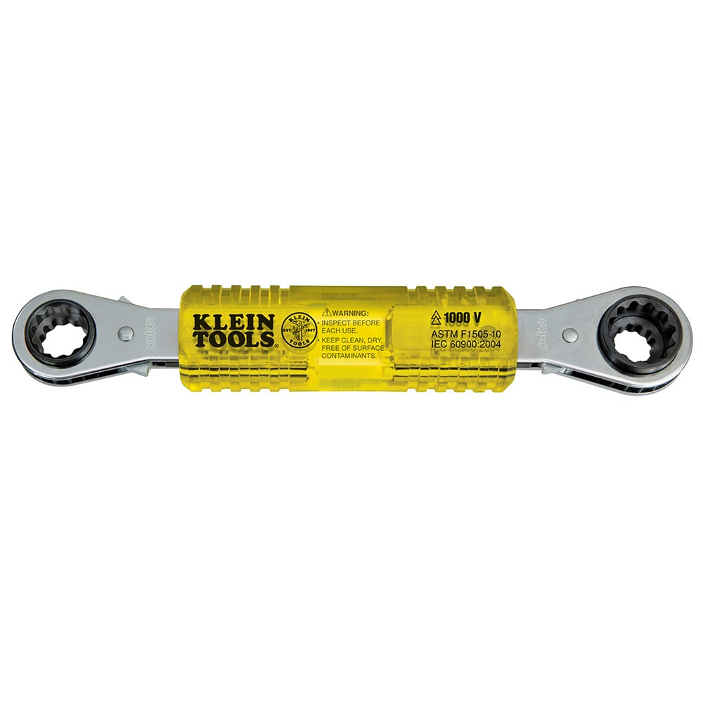 KT223X4-IN 4-in-1 Insulated Lineman's Box Wrench, 1/2 to 3/4 in Ratcheting Wrench, 12 Points, 9 in OAL