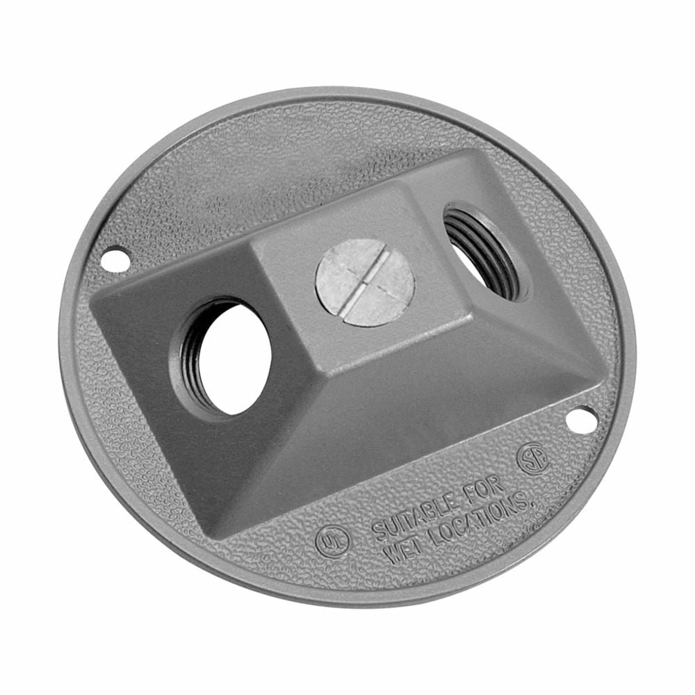 TP7304 Weatherproof Outlet Lamp Holder Cover, 4-1/2 in Dia, Die-Cast Aluminum