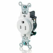 T5015 1-Phase Grounding Single Tamper Resistant Straight Blade Receptacle, 125 V AC, 15 A, 2 Poles, 3 Wires, Brown